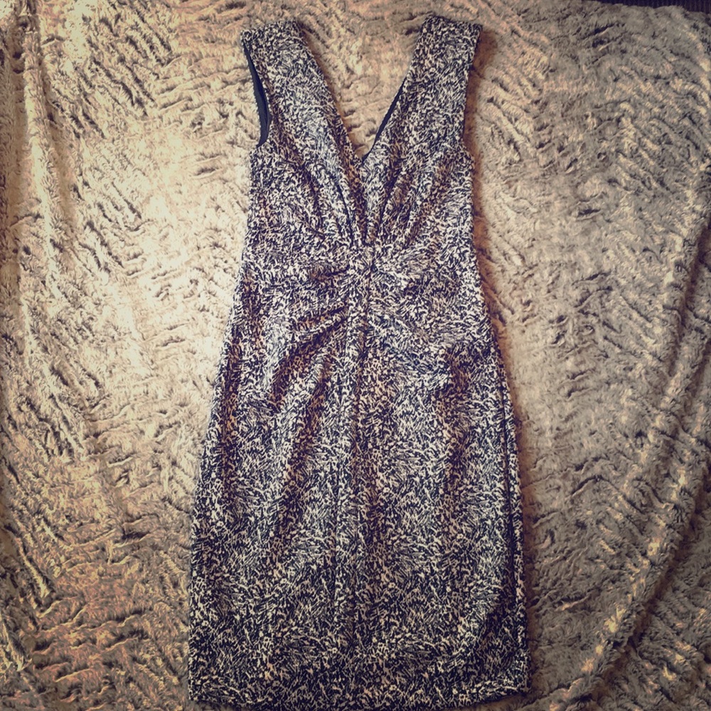 Black and white abstract print tank dress